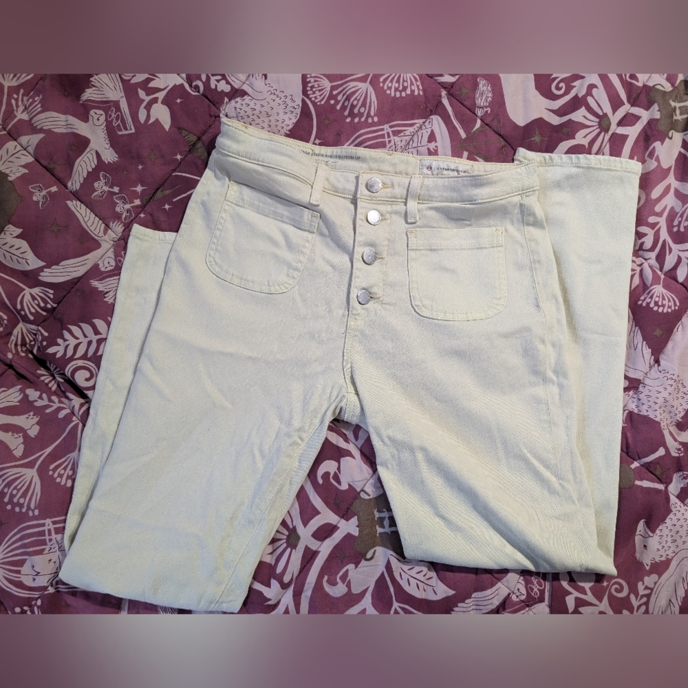 AG Jeans Light Yellow High-Waisted Jeans